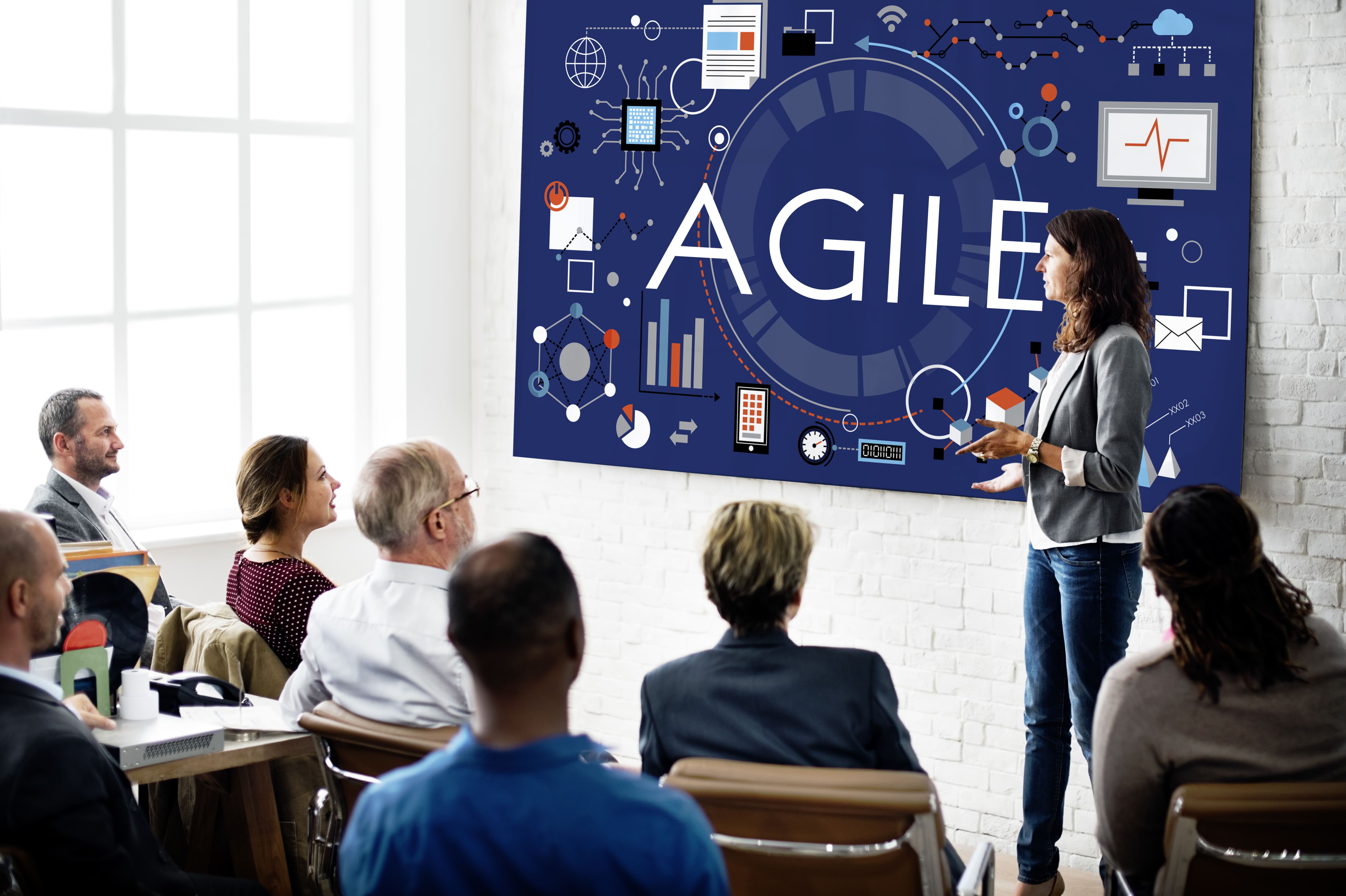 a person presenting agile methodology